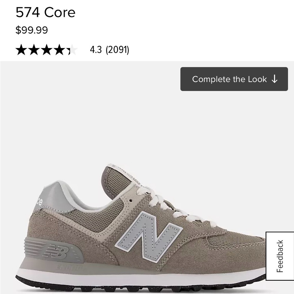 New Balance Women’s Gray 574 Core Sneakers